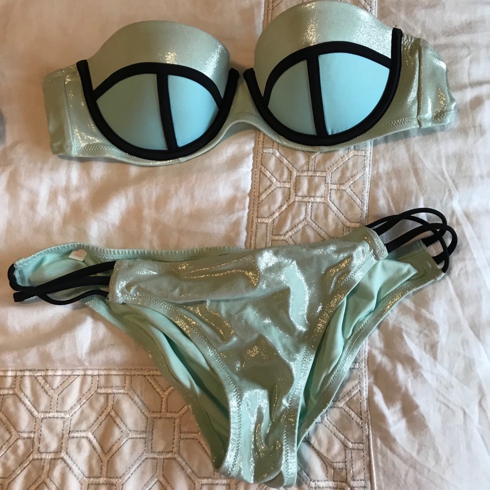 Victoria’s Secret colorblock sparkle bikini